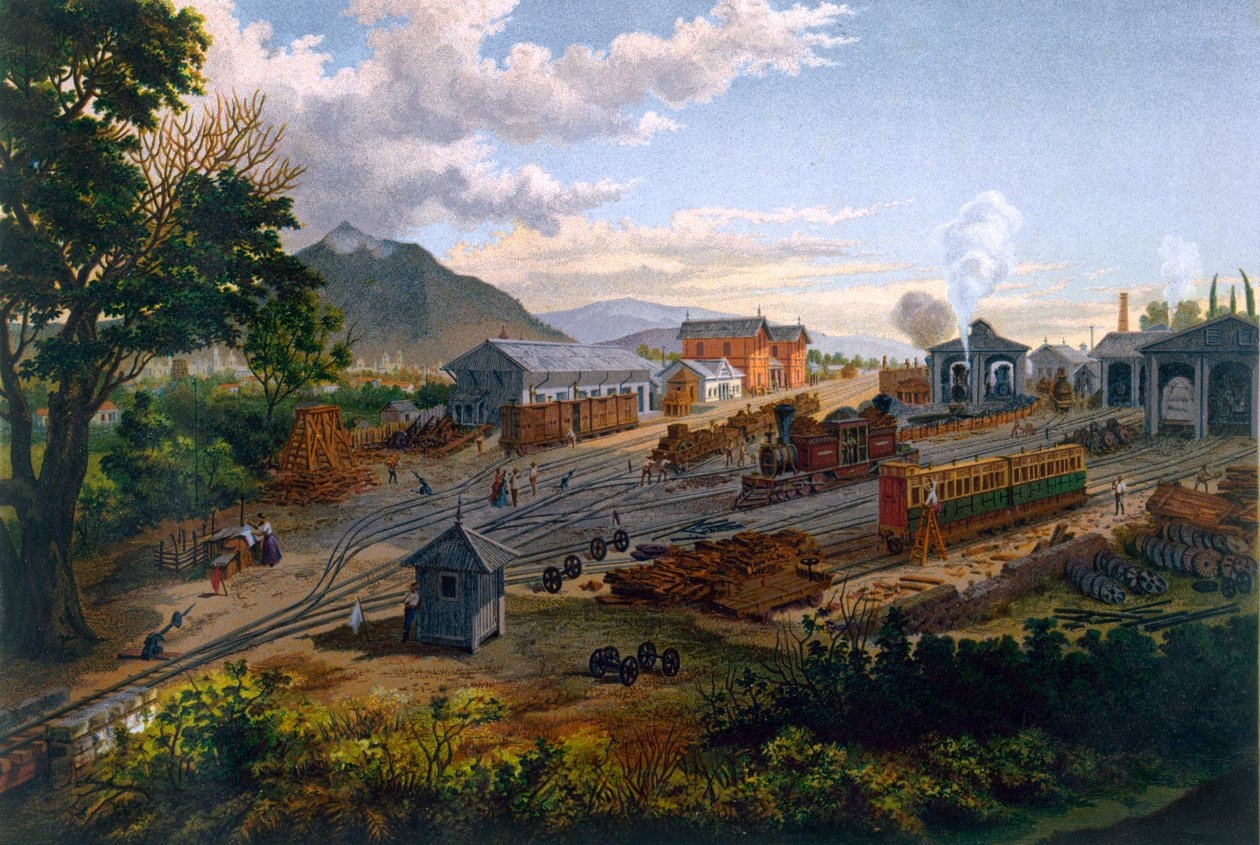 Estação em Orizaba, 1878 de Casimiro Castro