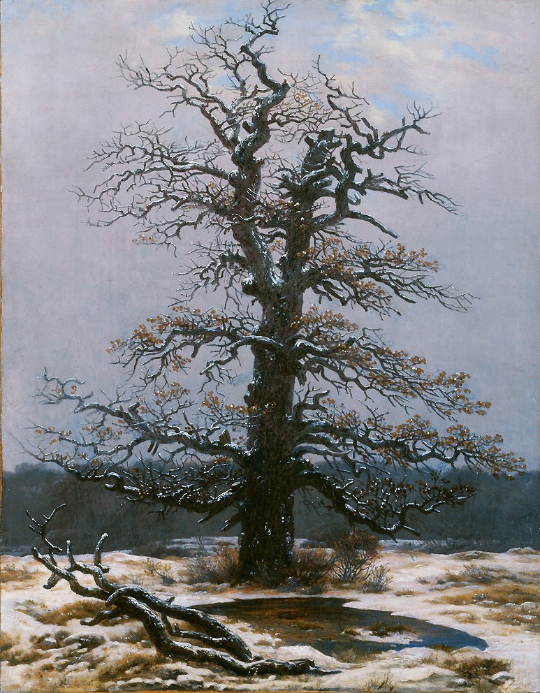 Carvalho na Neve de Caspar David Friedrich