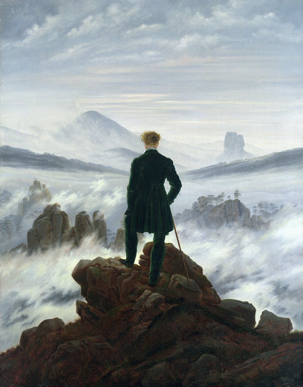 O andarilho acima do mar de nevoeiro de Caspar David Friedrich