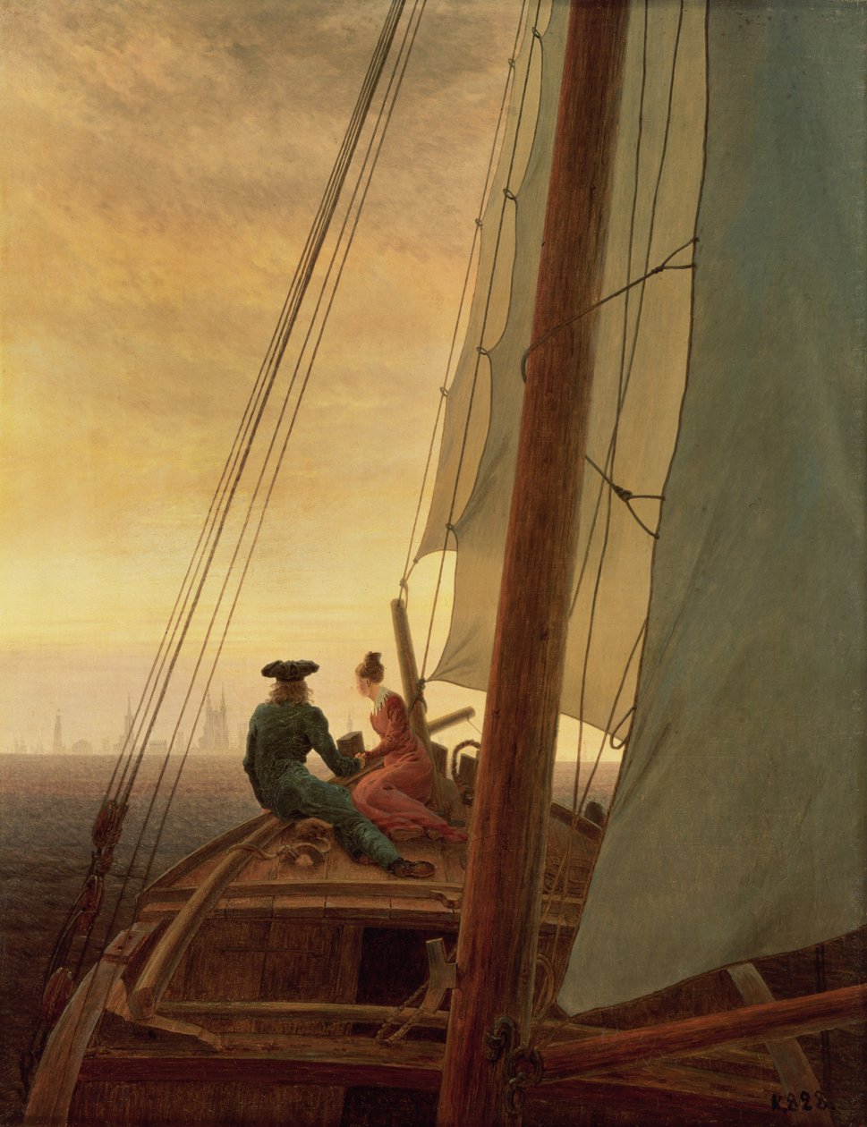 A bordo de um navio à vela de Caspar David Friedrich