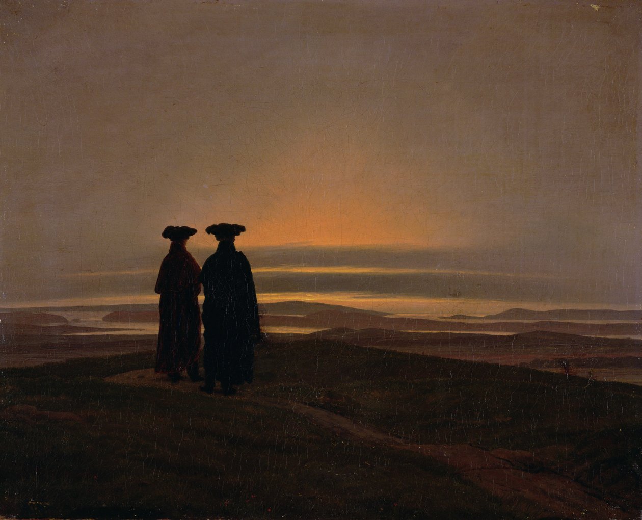 Pôr do sol (irmãos) de Caspar David Friedrich