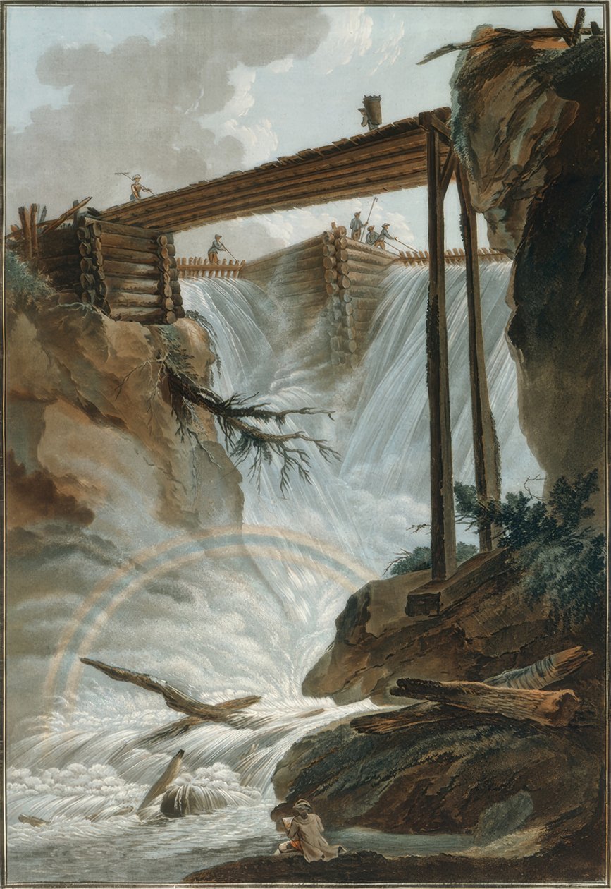 Cascata no Mühletal de Caspar Wolf