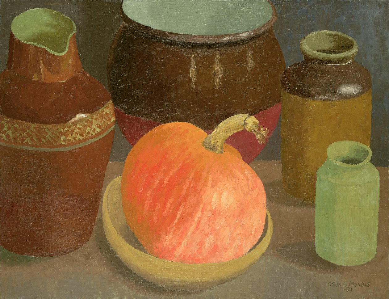 Abóbora e potes de Cedric Morris