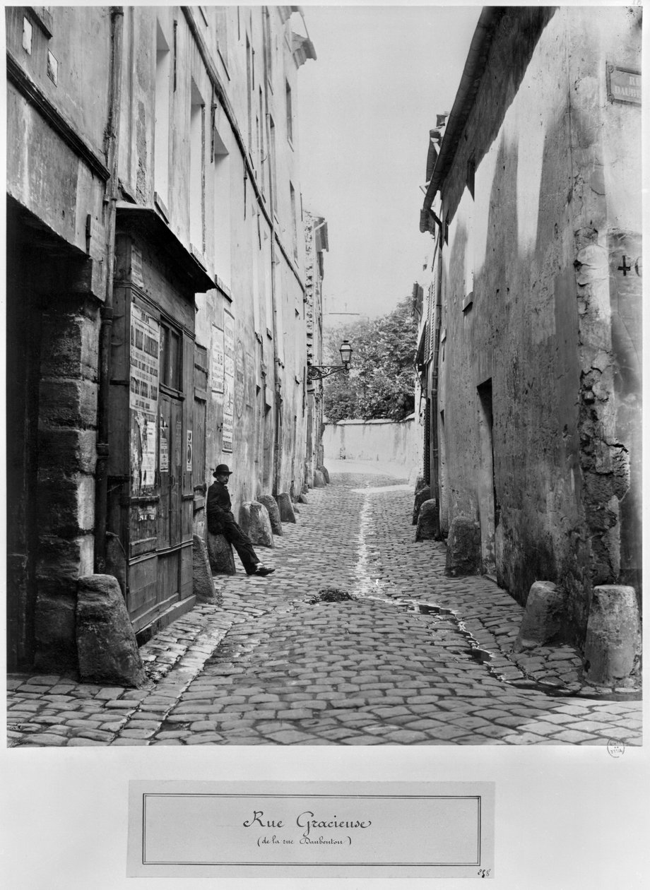 Rue Gracieuse, da rue Daubenton, Paris, 1858-78 de Charles Marville