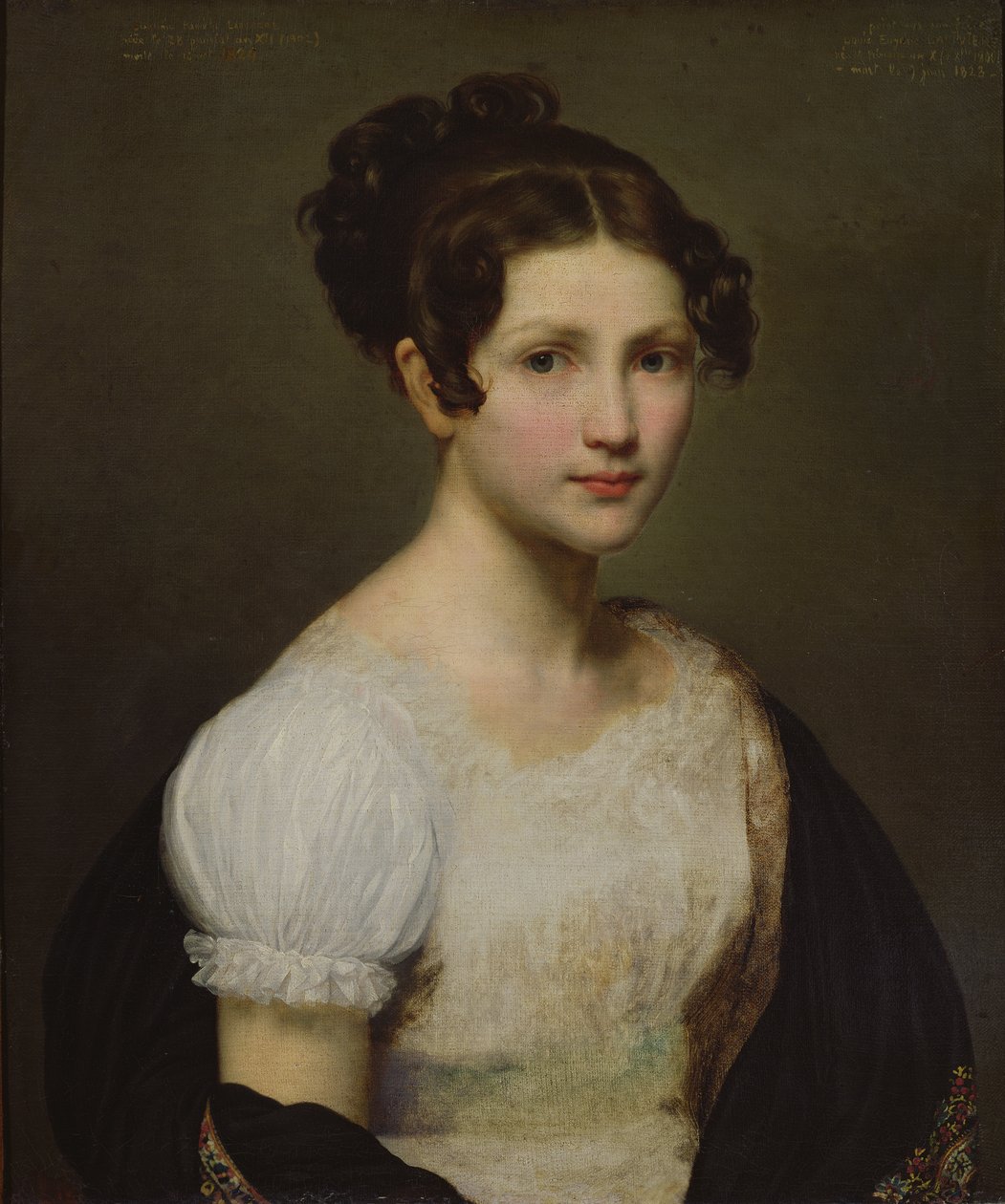 Retrato de Eugénie-Pamela Larivière, irmã do artista de Charles Philippe Lariviere