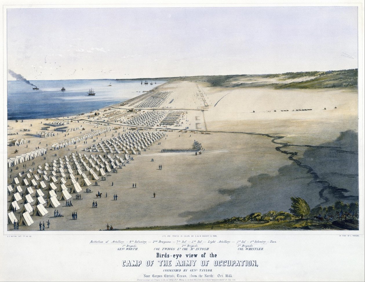 Visão panorâmica do Acampamento do Exército de Ocupação, comandada por Genl. Taylor. Perto de Corpus Christ ... de Charles Parsons