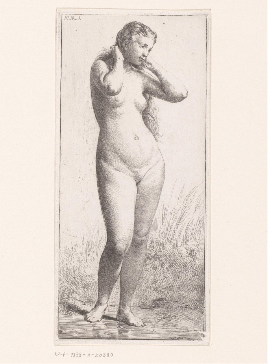 mulher nua em pé | Charles Emile Jacque (attributed to)