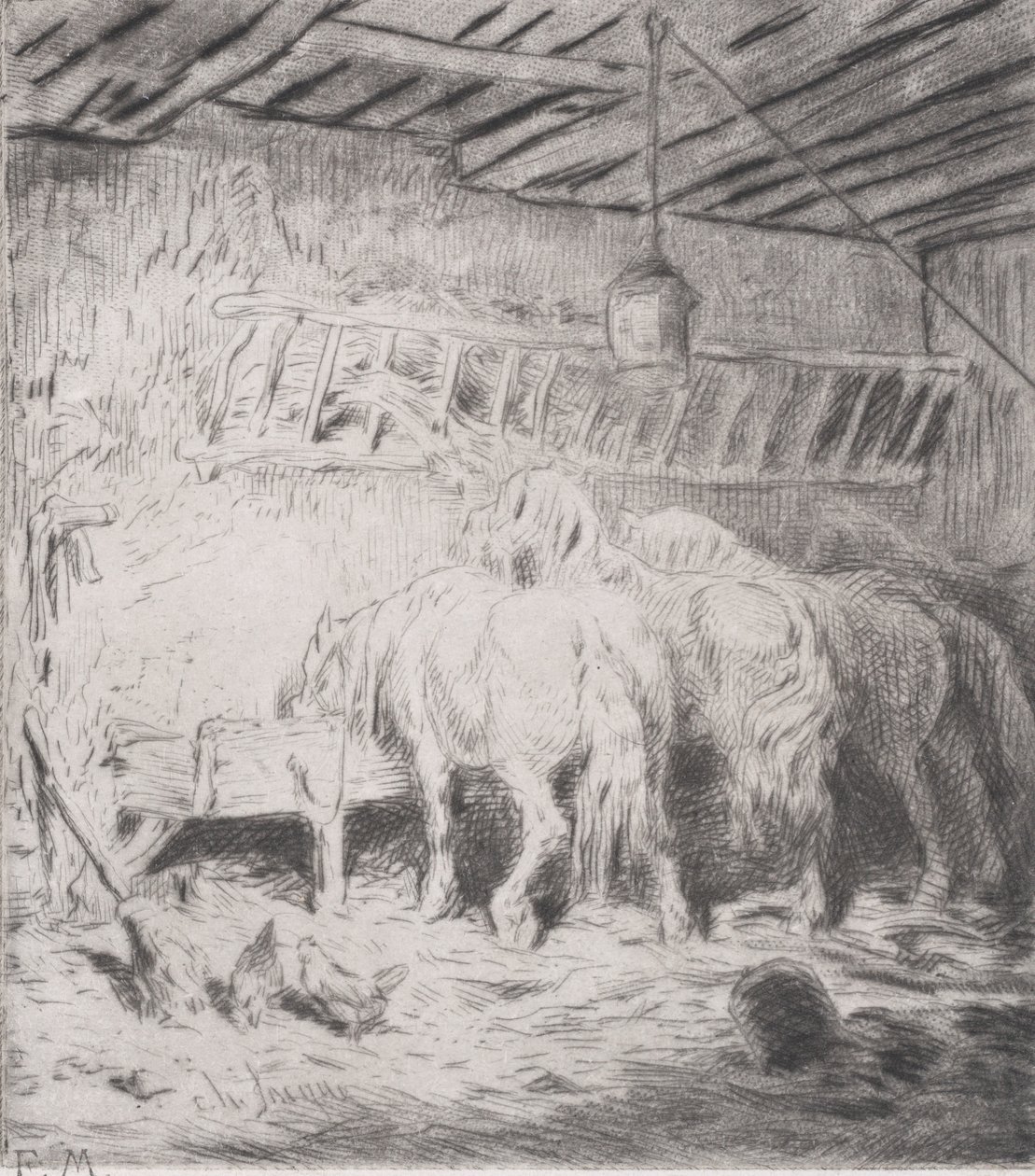 Estável, 1848. de Charles Emile Jacque