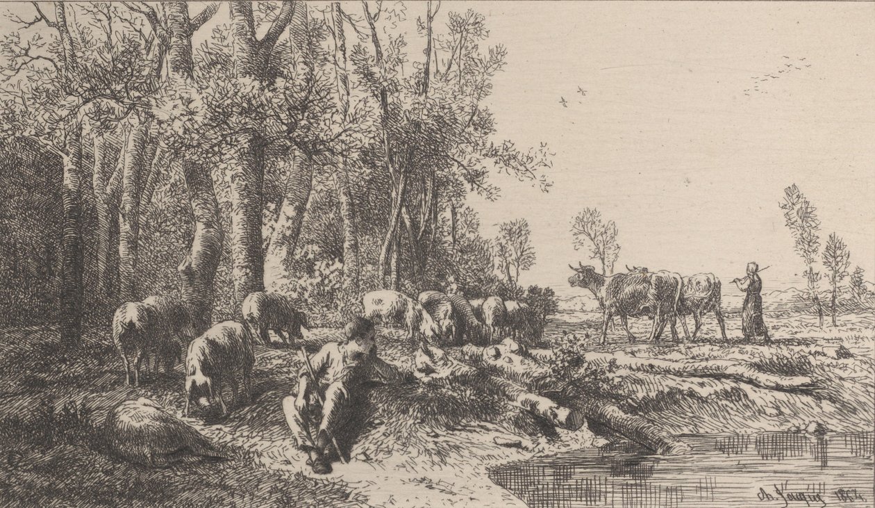 Inverno, 1865. de Charles Emile Jacque