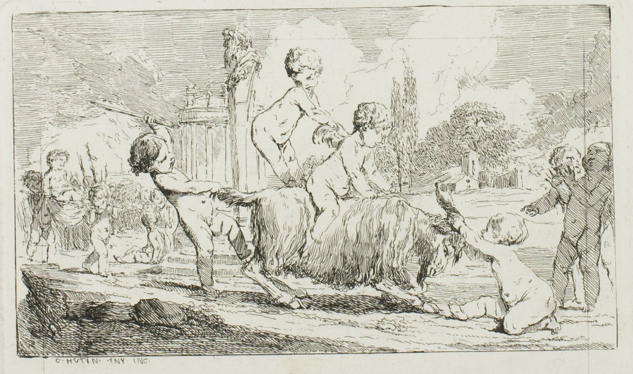 Crianças a brincar de Charles Francois Hutin