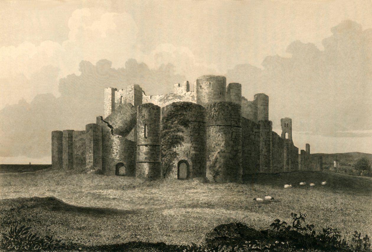 Castelo de Pevensey em 1737, 1835. de Charles J. Smith