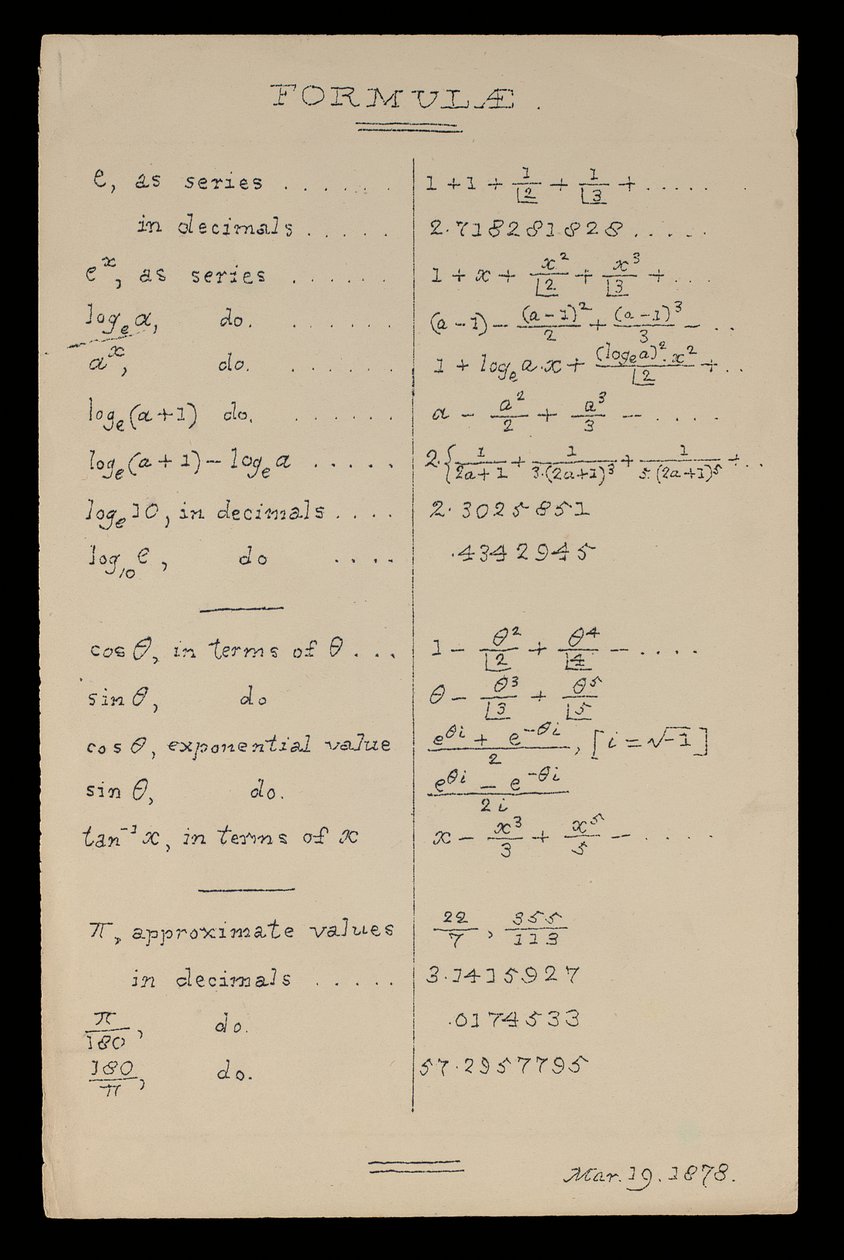 Fórmulas, Oxford de Charles Lutwidge Dodgson