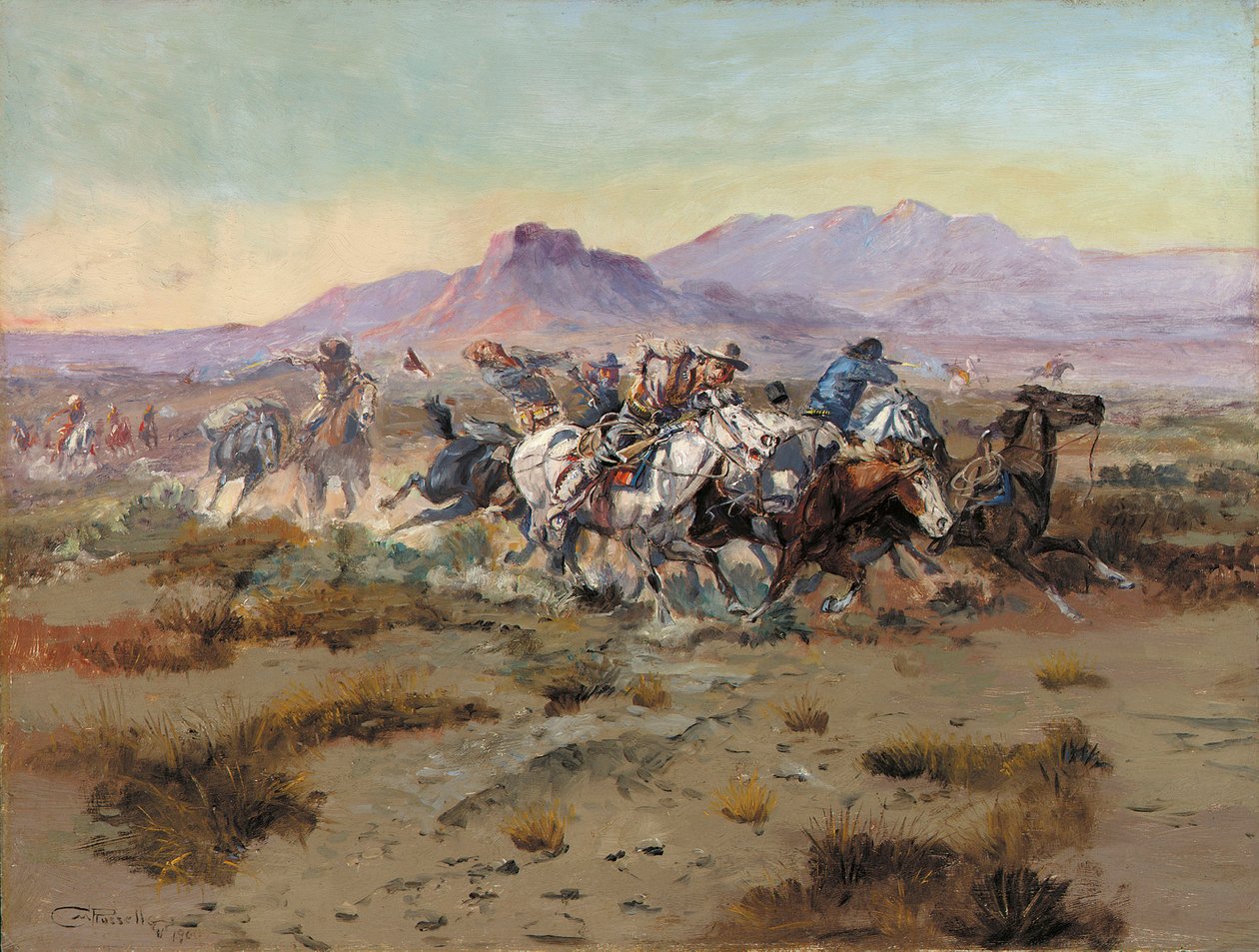 O Ataque, 1900 de Charles Marion Russell