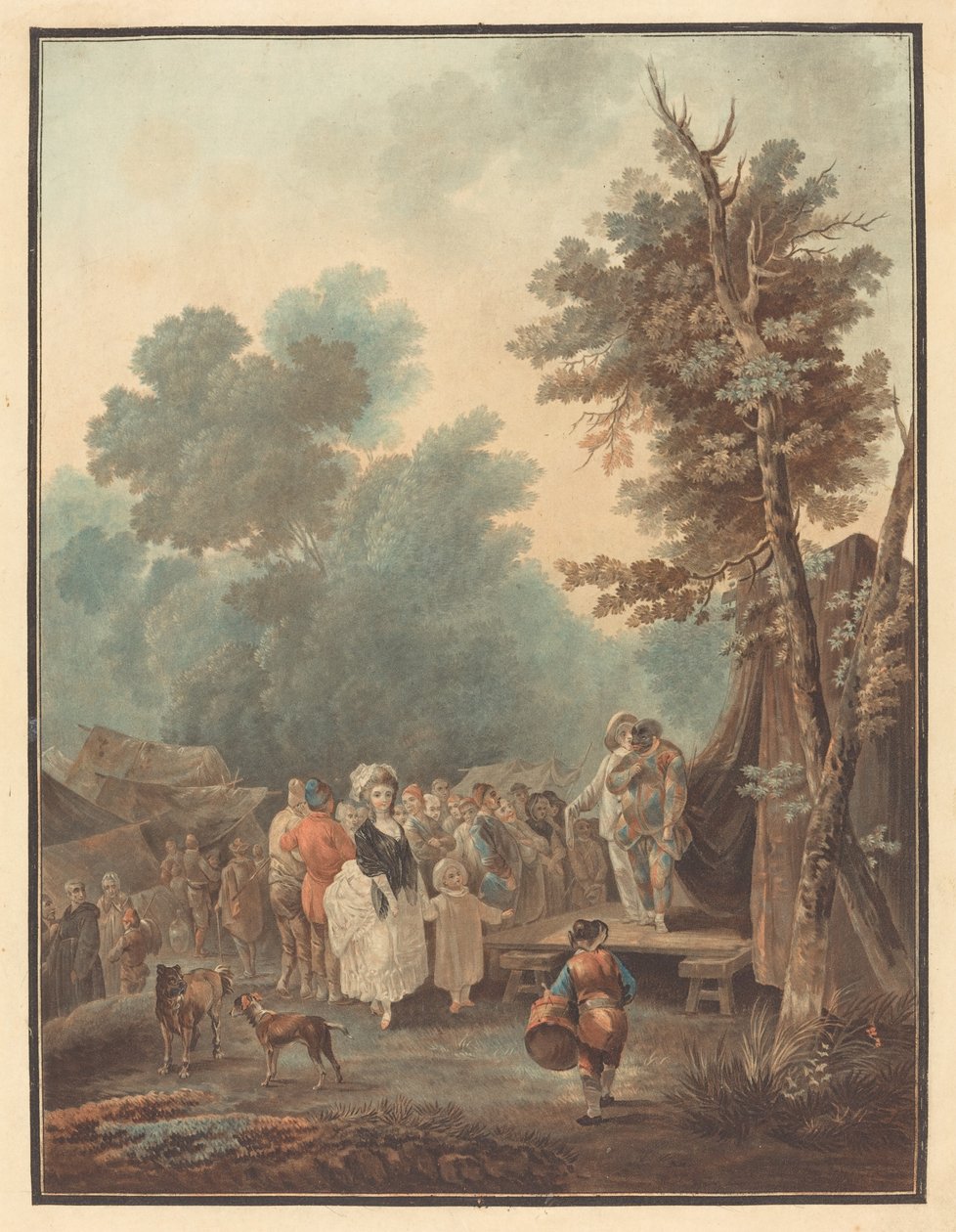 Feira da Aldeia de Charles Melchior Descourtis after Nicolas Antoine Taunay