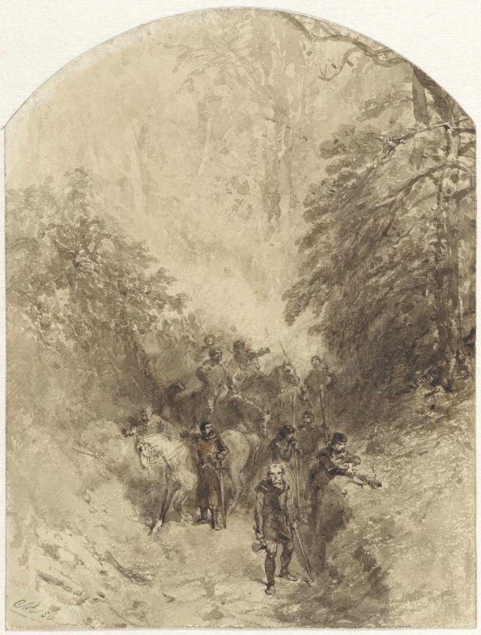 Guerreiros numa floresta de Charles Rochussen
