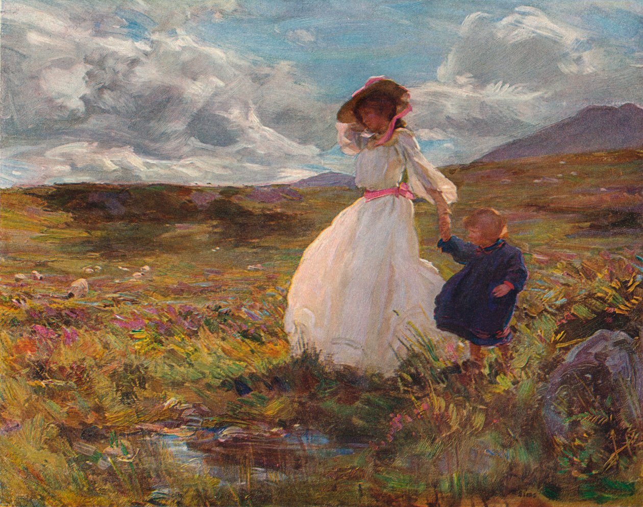 Luz do sol e vento, c1907 de Charles Sims