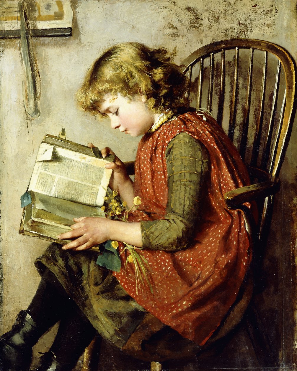 Uma jovem lendo, 1890 de Charlotte Weeks