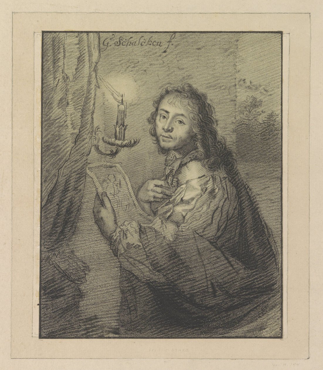 Retrato de Godfried Schalcken à luz de velas de Christiaan Josi