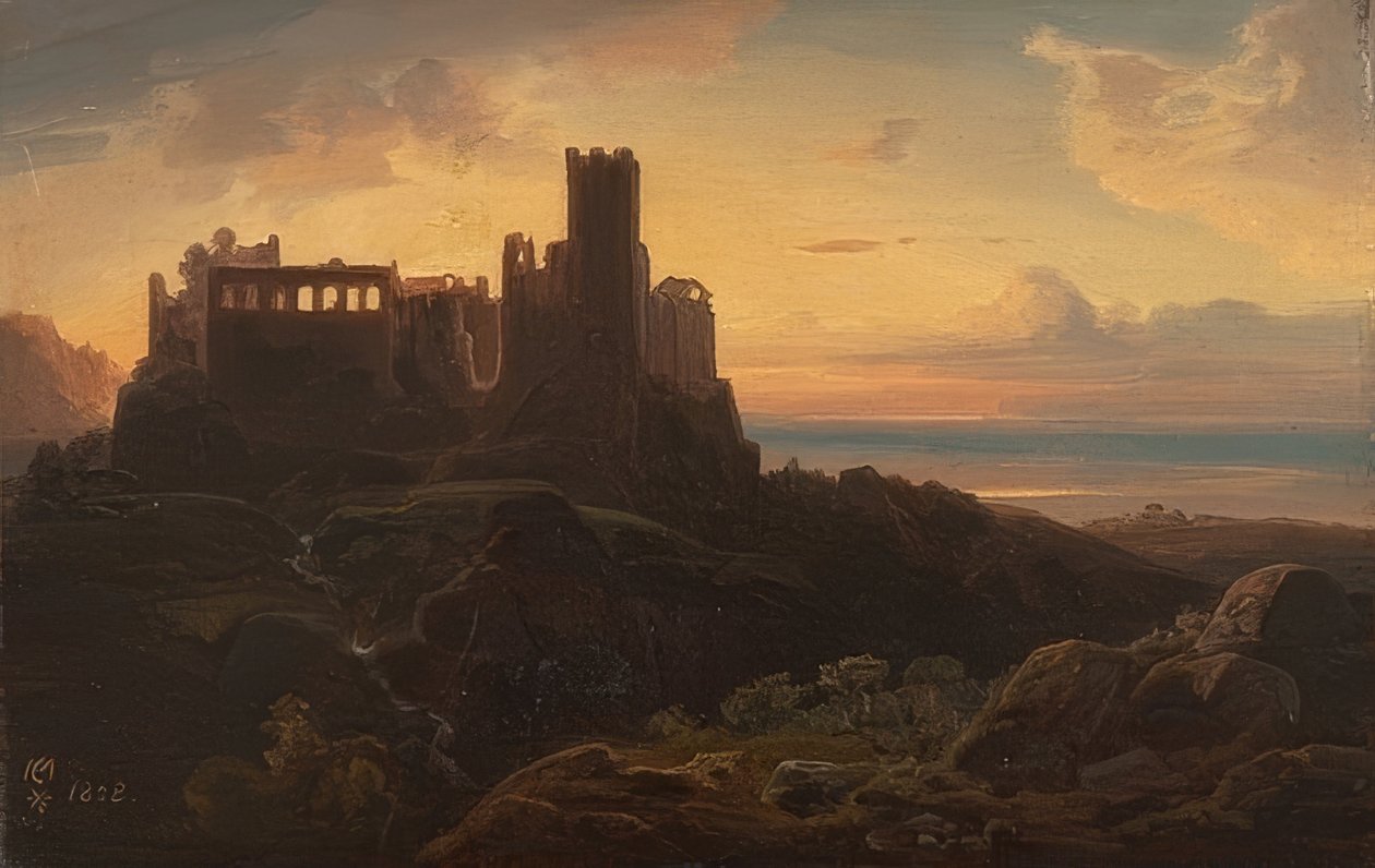 Ruínas do castelo. 1838 de Christian Ernst Bernhard Morgenstern