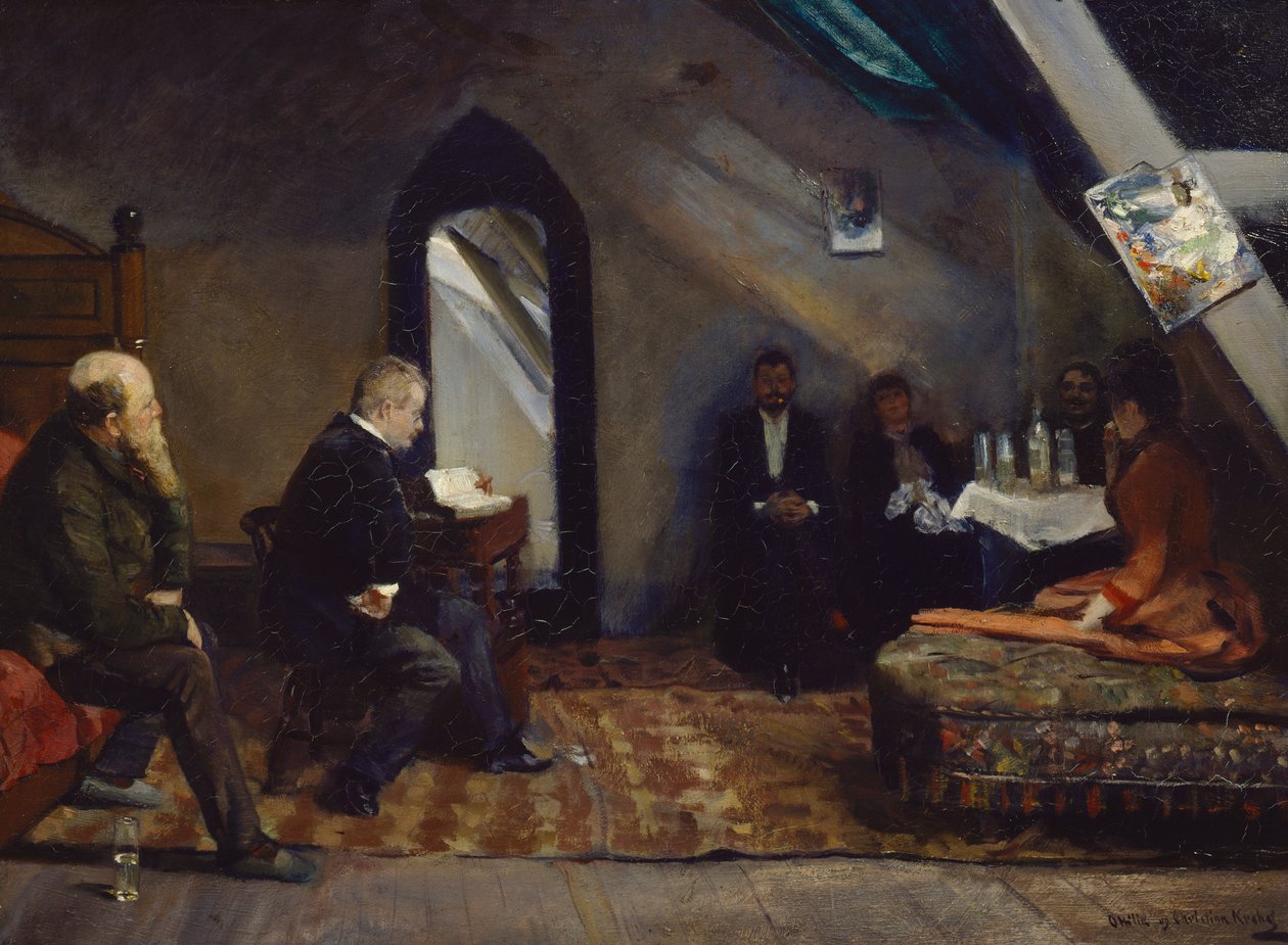 Leitura no estúdio de Christian Krohg