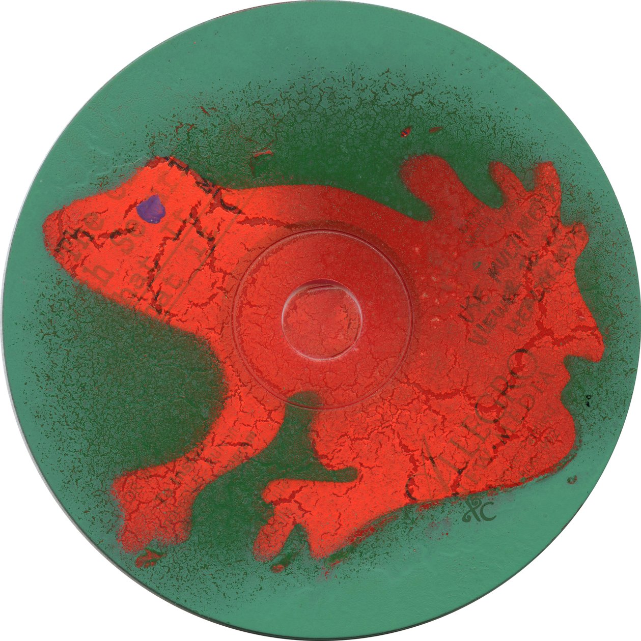 Rã c.2023 (acrílico em CD) de Christina Saj