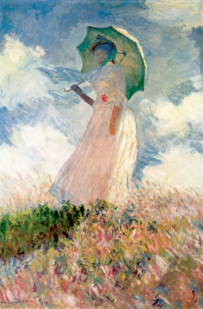 Mulher, com, guarda-chuva de Claude Monet