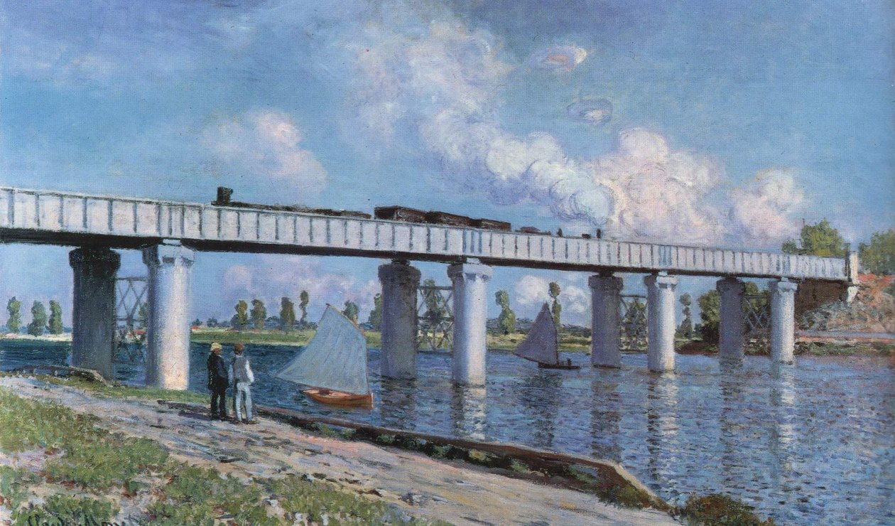 A ponte ferroviária em argenteuiln de Claude Monet