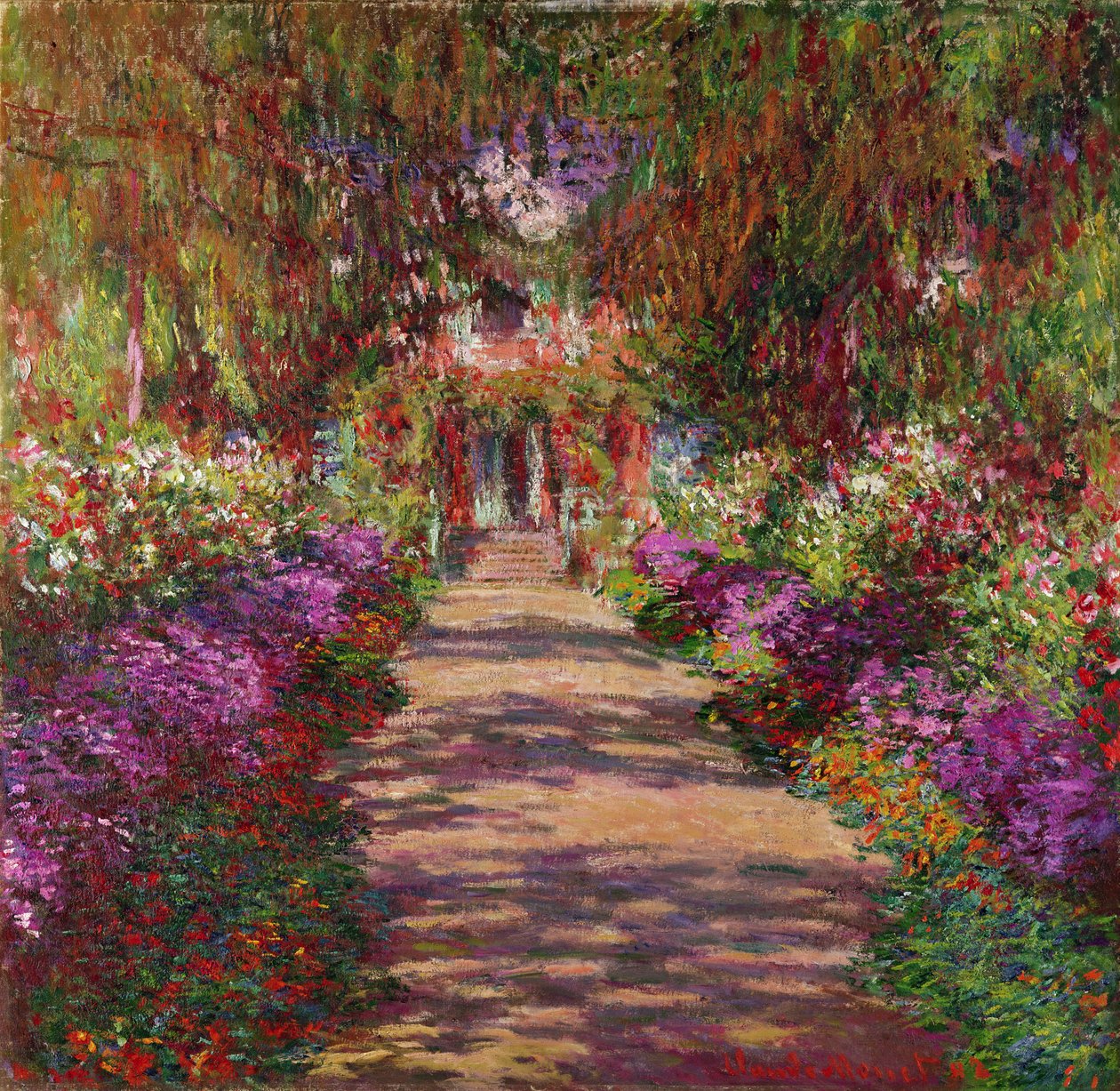 Um caminho no jardim de Monet, Giverny, 1902 de Claude Monet