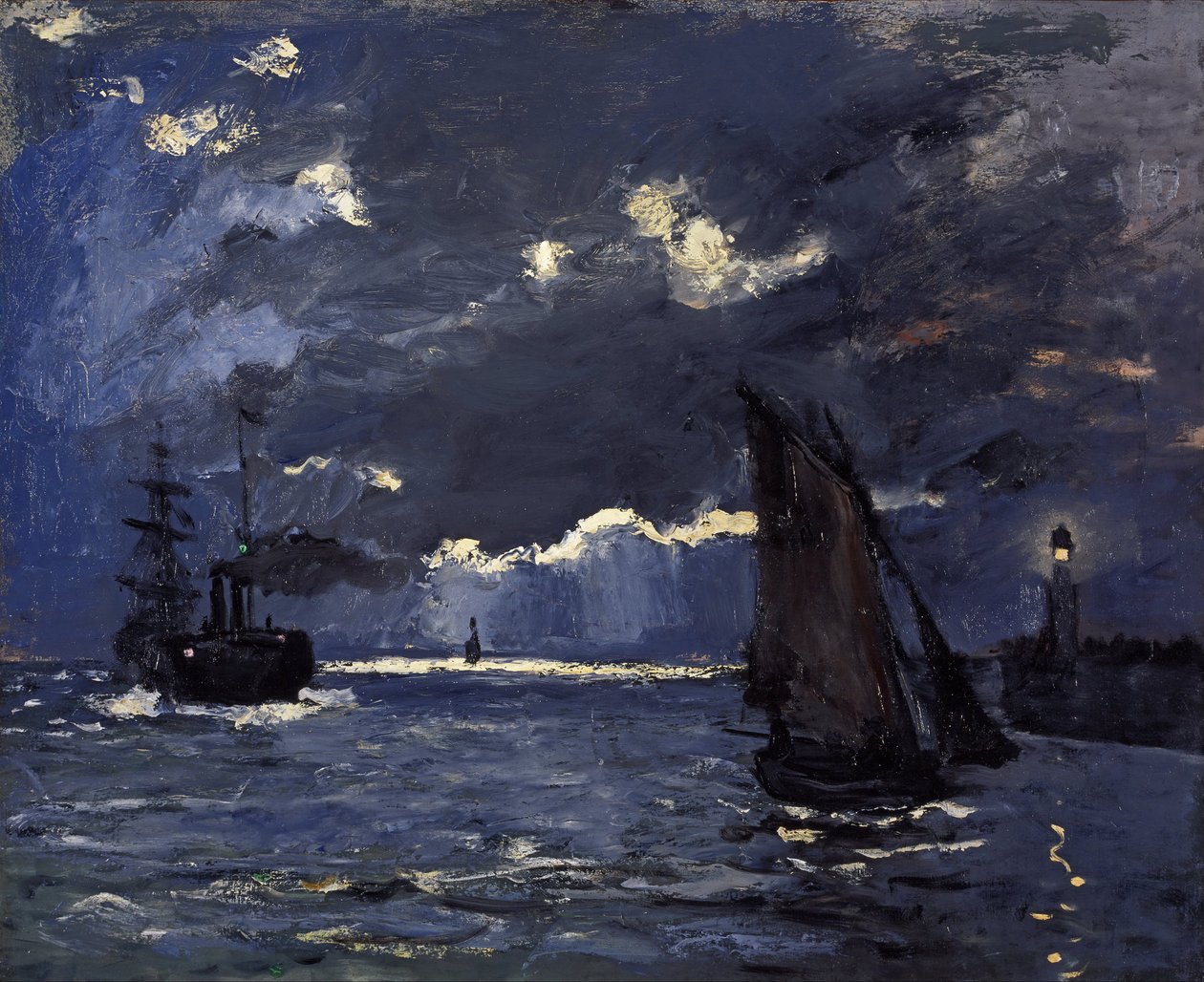 Um Seascape, envio pelo luar de Claude Monet