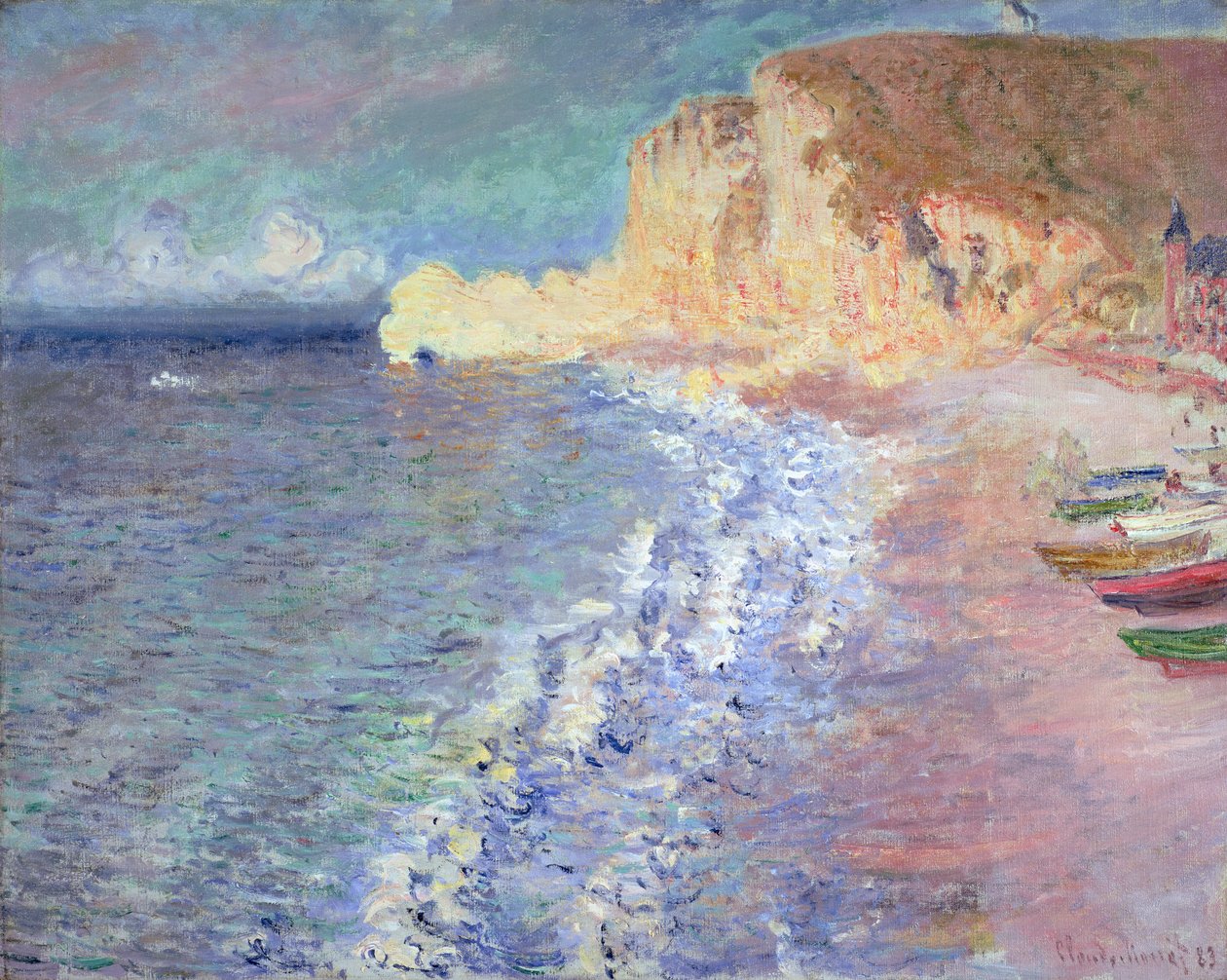 Manhã em Etretat, 1883 de Claude Monet