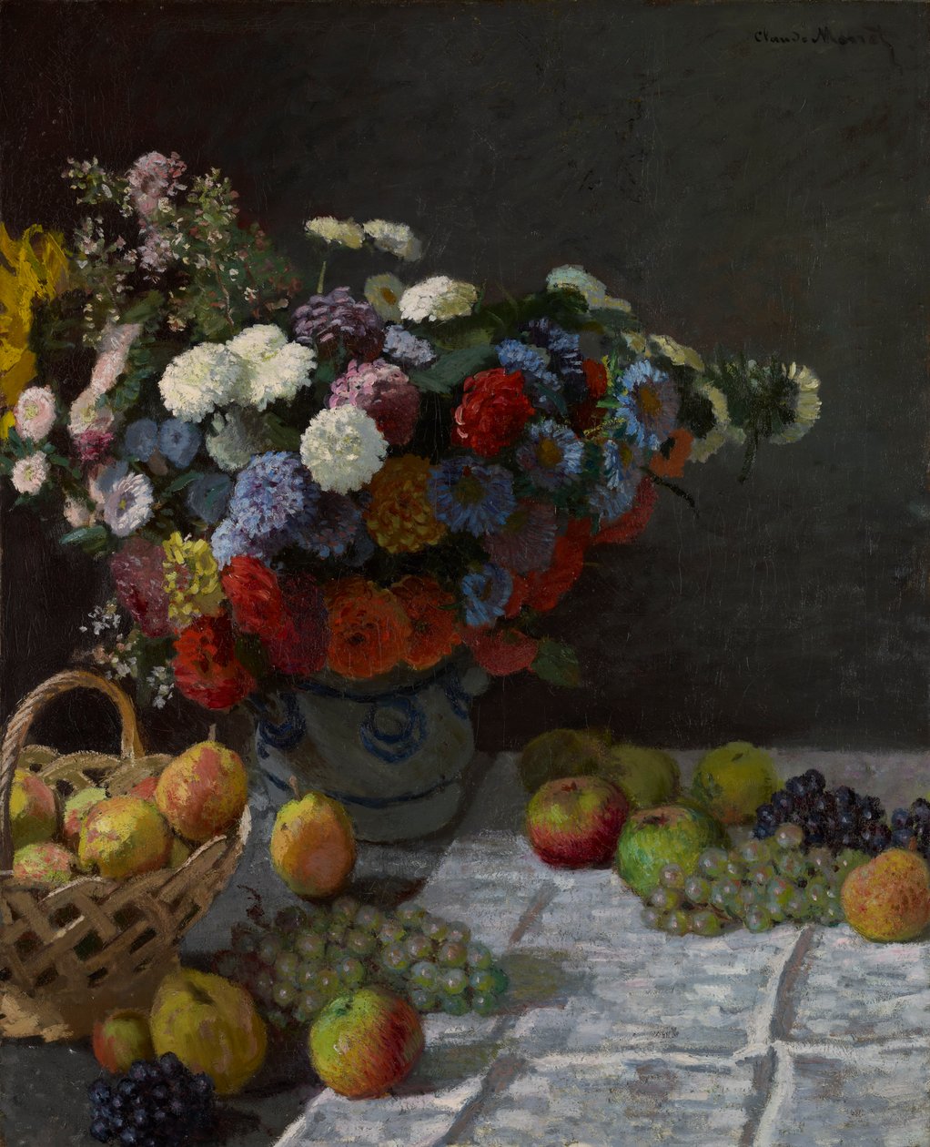 Ainda vida com flores e frutas, 1869 de Claude Monet