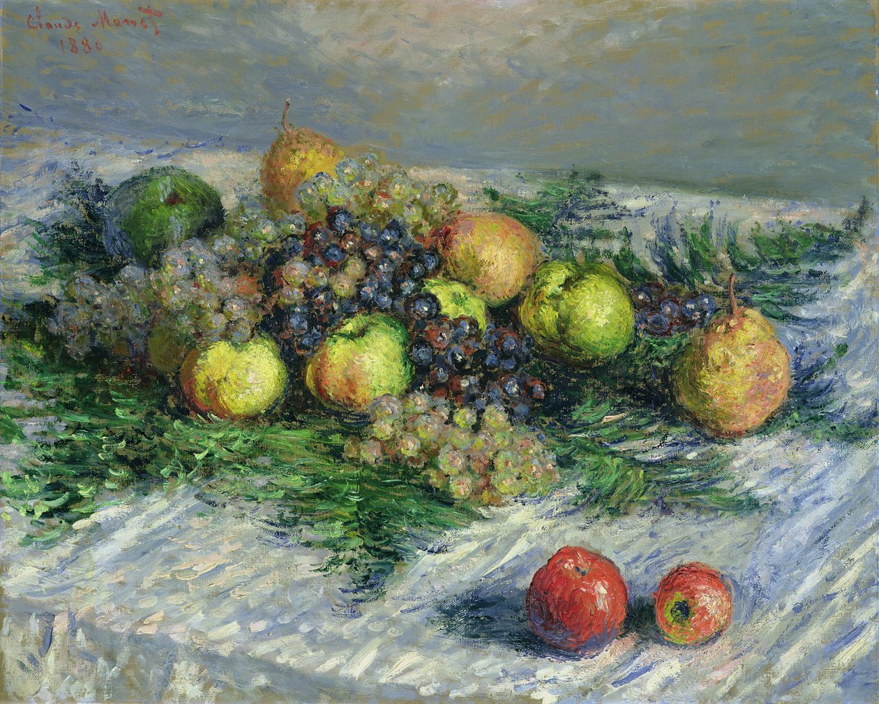 Ainda vida com peras e uvas, 1880 de Claude Monet