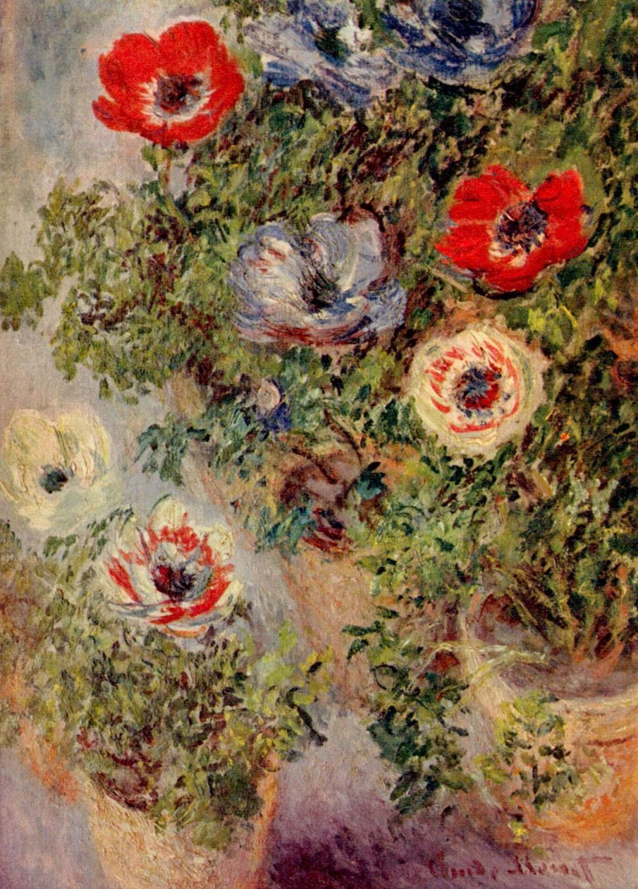 Ainda vida com anêmonas de Claude Monet