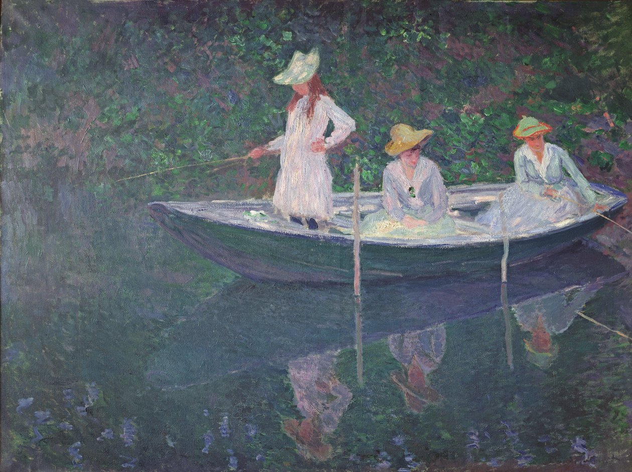 O barco em Giverny, c.1887 de Claude Monet