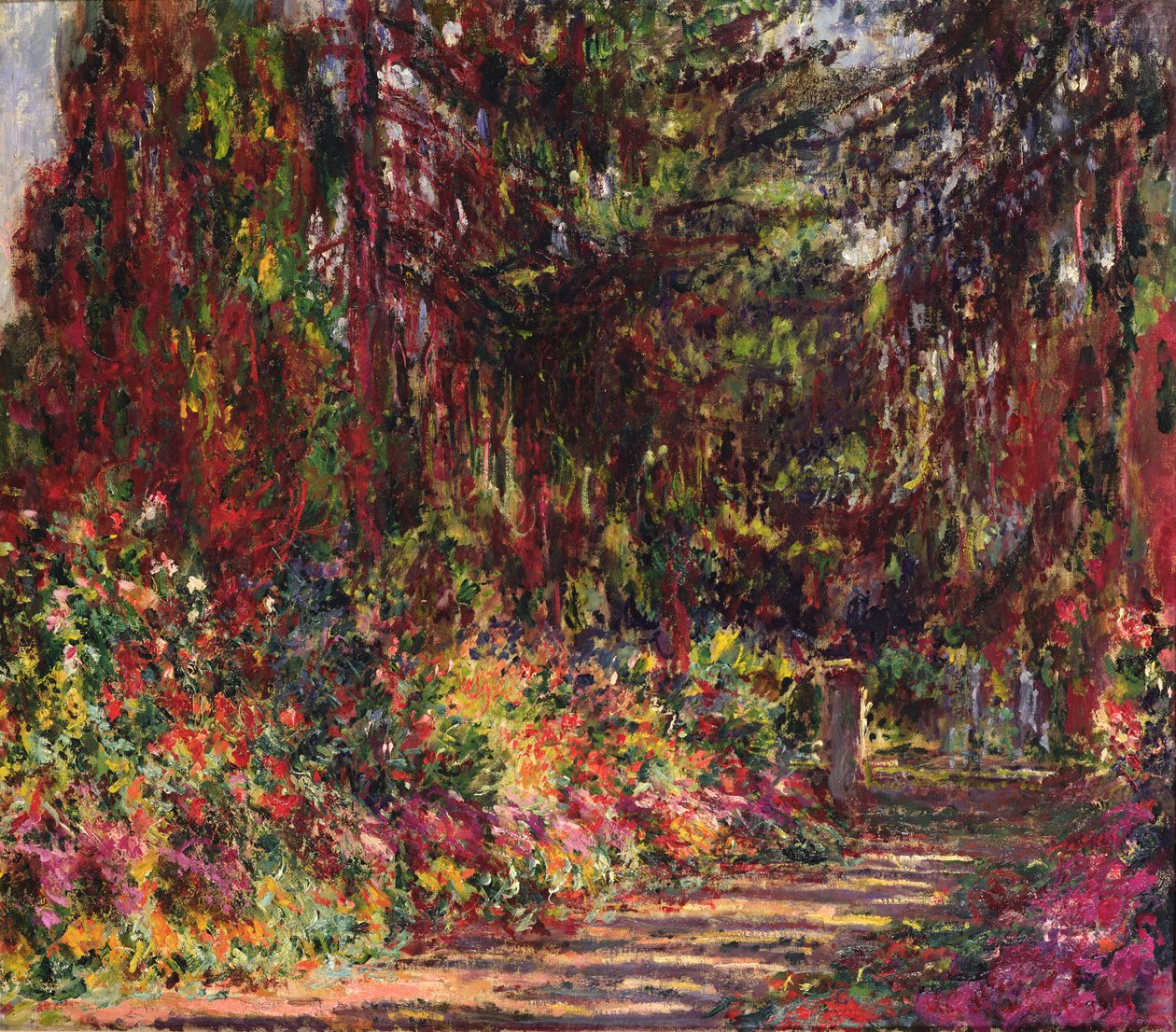 O caminho do jardim em Giverny, 1902 de Claude Monet