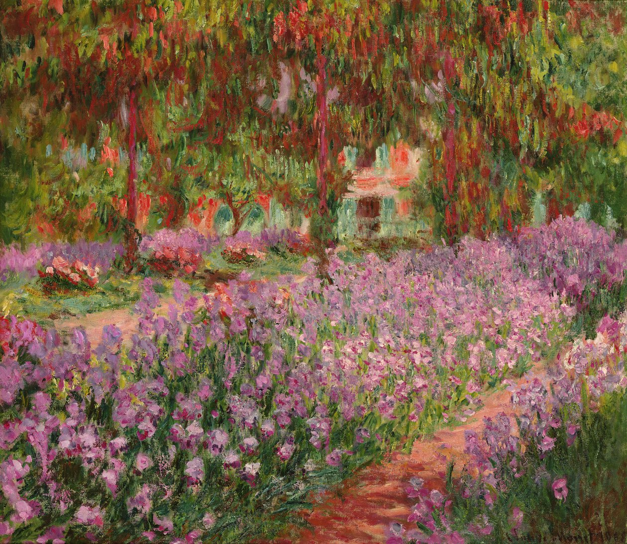 O jardim em Giverny, 1900 de Claude Monet