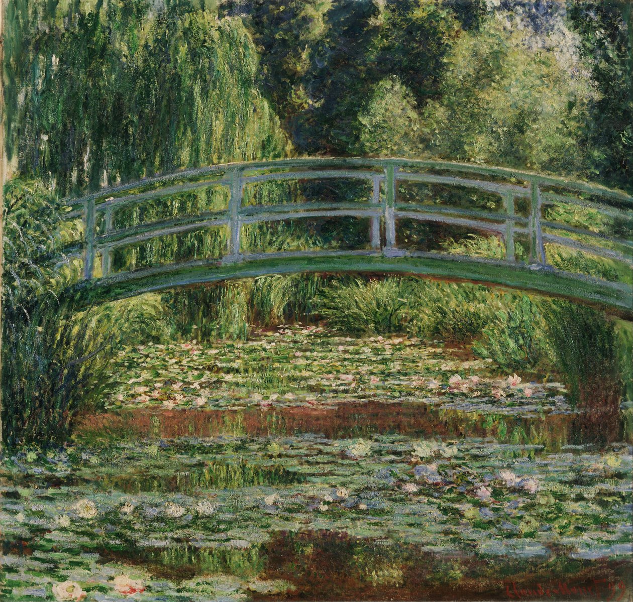 A passarela japonesa e a piscina do lírio de água, Giverny de Claude Monet