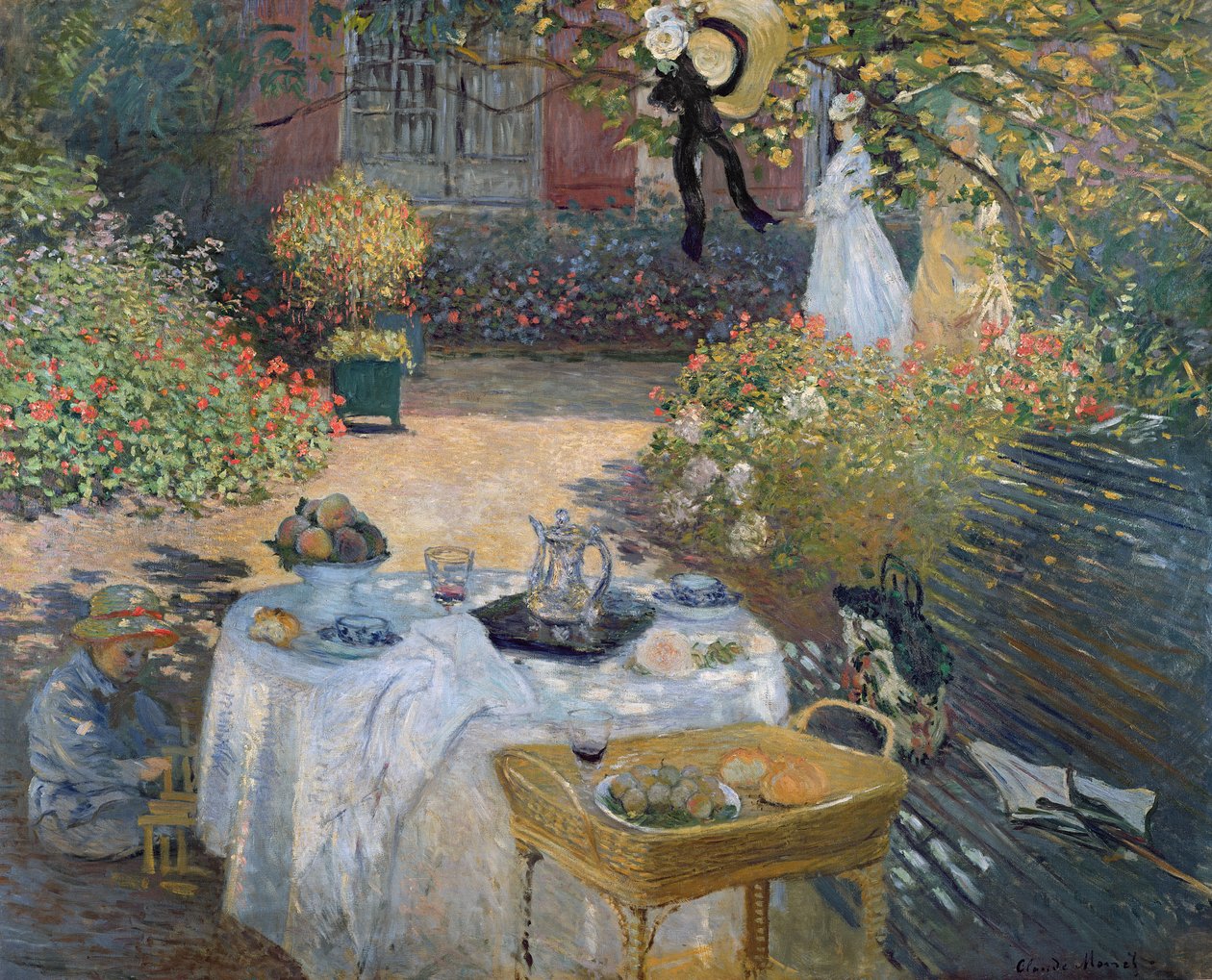 O Almoço: O jardim de Monet em Argenteuil, c.1873 de Claude Monet