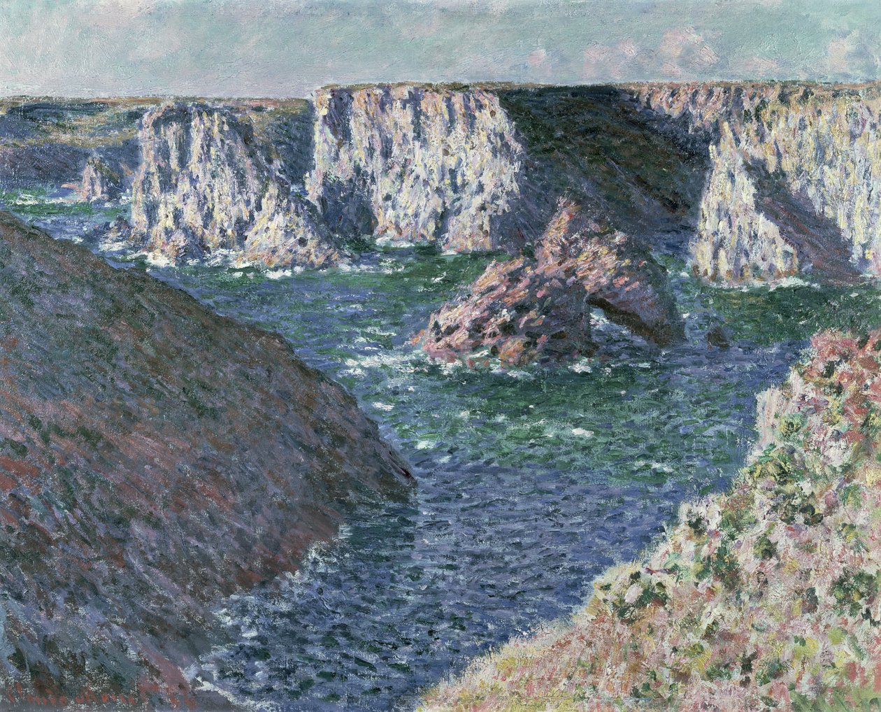 As rochas de Belle Ile, 1886 de Claude Monet