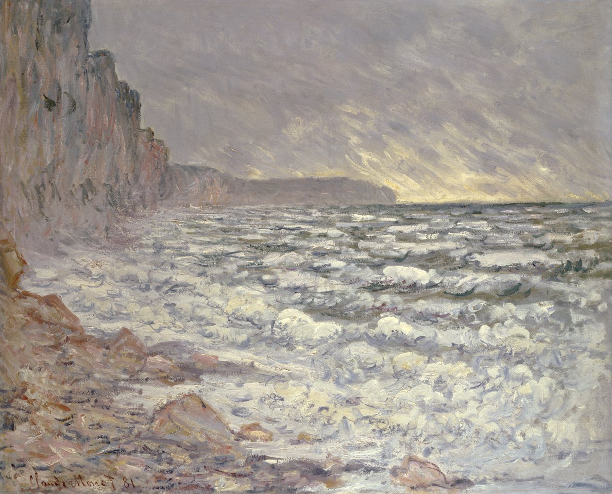 O mar em Fecamp, 1881 de Claude Monet