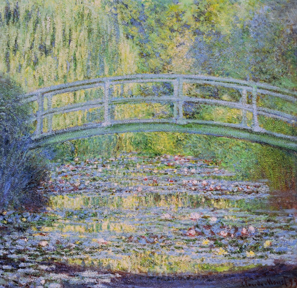 O lago Waterlily com a ponte japonesa de Claude Monet