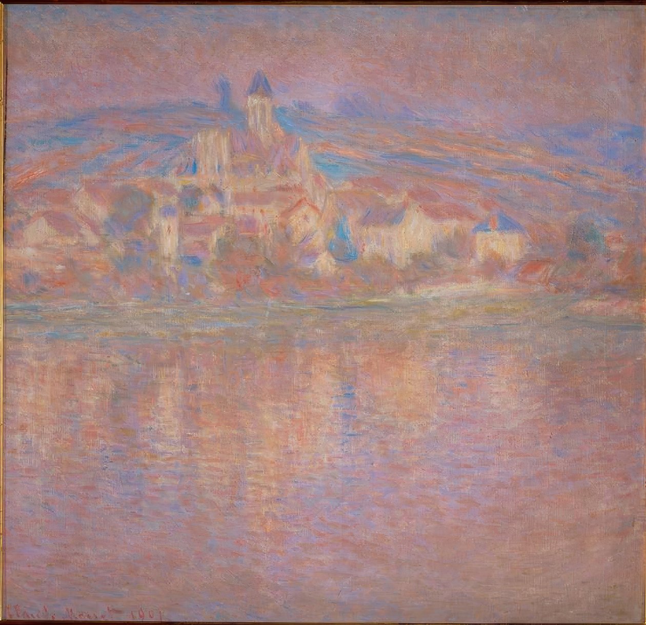 Vetheuil, pôr do sol de Claude Monet