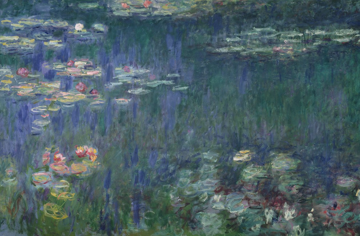 Waterlilies: Green Reflections, 1914-18 (seção esquerda) (veja também 56001 e 56004) de Claude Monet
