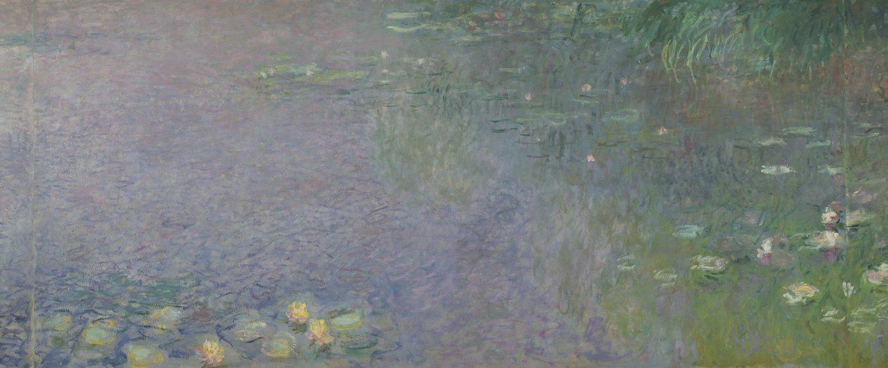 Waterlilies: Manhã, 1914-18 (seção direita central) de Claude Monet