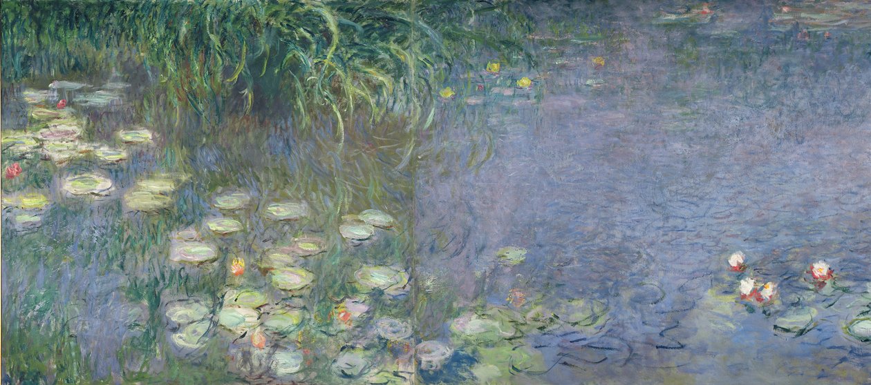 Waterlilies: Manhã, 1914-18 (seção esquerda) de Claude Monet