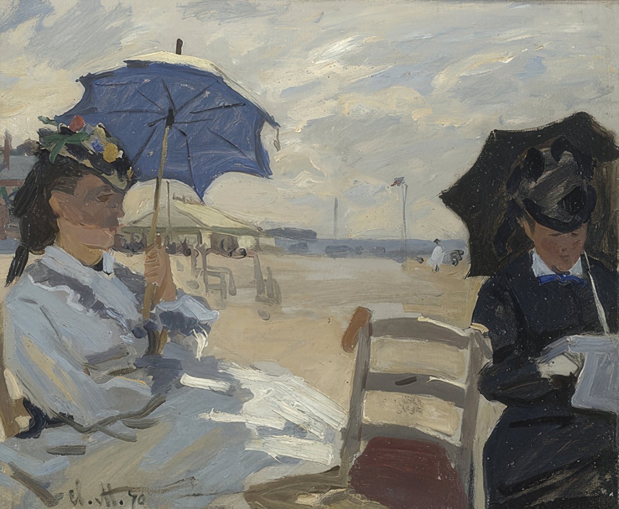 Na praia de Trouville. 1870 de Claude Monet
