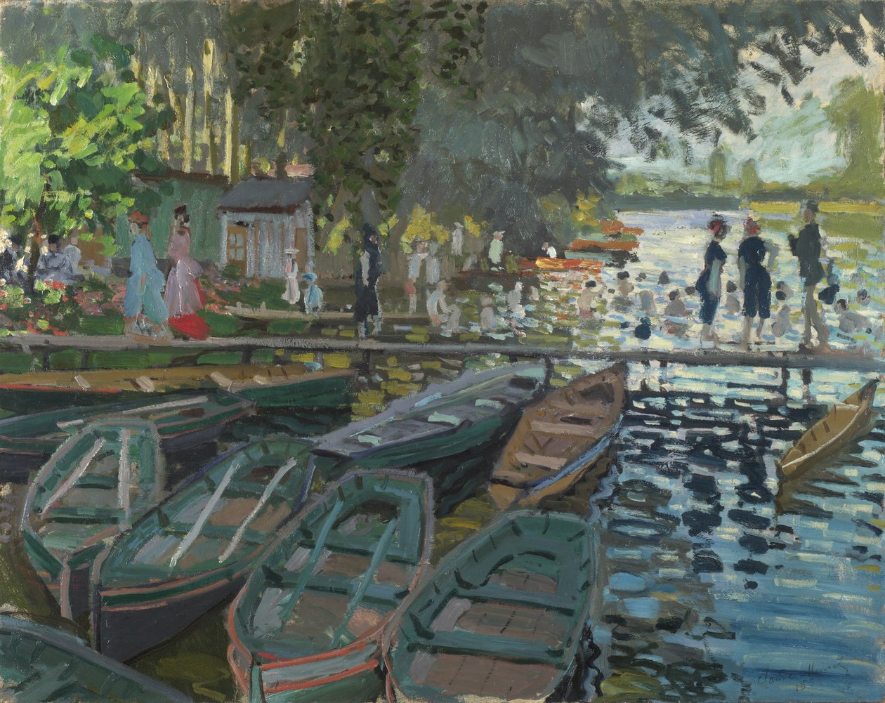 Banhistas em La Grenouillere de Claude Monet