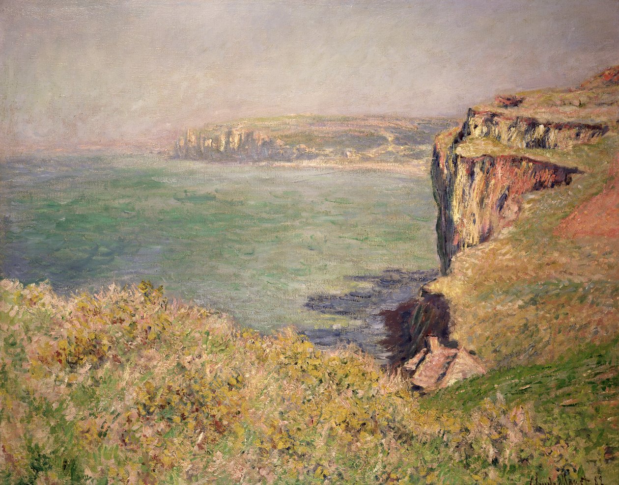 Penhasco em Varengeville, 1882 de Claude Monet