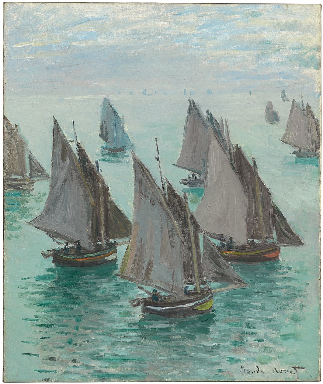 Barcos de pesca, mar calmo, 1868 de Claude Monet