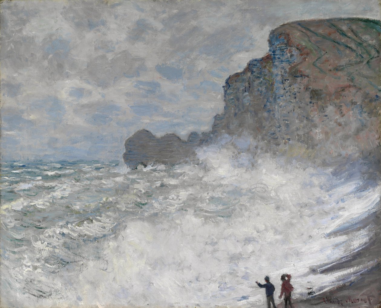 Tempo difícil em Étretat, 1883 de Claude Monet